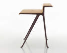 Pracovní stůl Courier, light oak/dark bordeaux