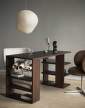 stul-Edre Desk, dark stained pine