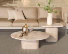 Venkovní konferenční stolek Eida, beige marble