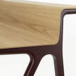Pracovní stůl Courier, light oak/dark bordeaux