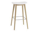 Barová stolička Fiber s dřevěnou podnoží, natural white/oak, 75 cm