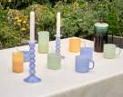 svicny-Wavy Candleholder Medium, jade light blue