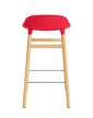 stolicka-Form Bar Chair 65 cm Oak, bright red