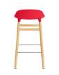 stolicka-Form Bar Chair 65 cm Oak, bright red