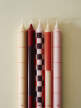 Svíčky Pattern Candle set 4ks, reds and bordeaux