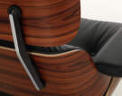 Křeslo Eames Lounge Chair Santos Palisander, Leather Premium F66 Nero