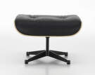 Ottoman Eames Lounge Santos Palisander, Leather Premium F66 Nero