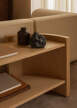 Police Crescent Shelving Low, oak
