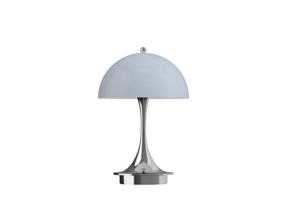 Louis Poulsen Přenosná lampa Panthella 160 V3, chrome opal blue grey