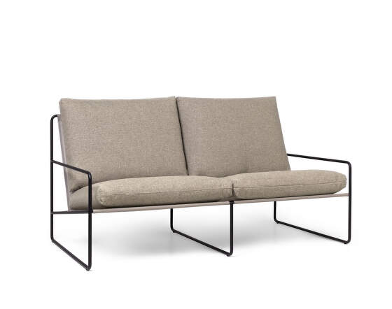 Ferm Living Outdorová sofa Desert Dolce 2-seater, black/dark sand