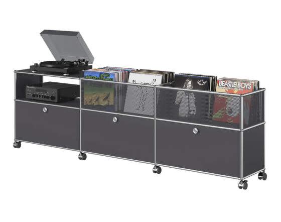 USM Hi-fi policová sestava na kolečkách USM Haller LB59, anthracite