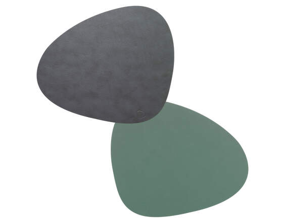 Lind DNA Oboustranné prostírání Double Curve L, anthracite / pastel green