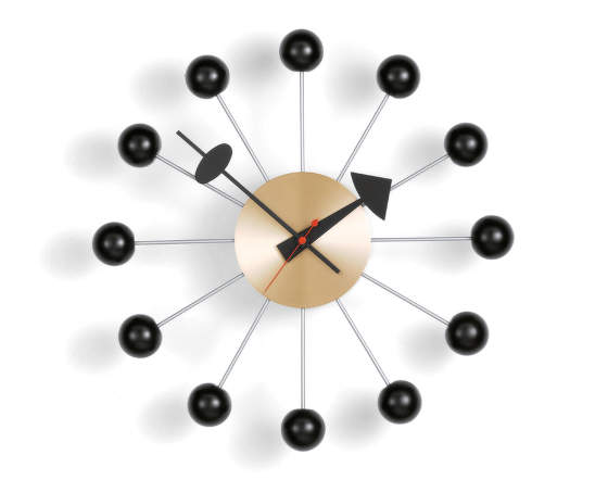 Vitra Hodiny Ball Clock, black/brass