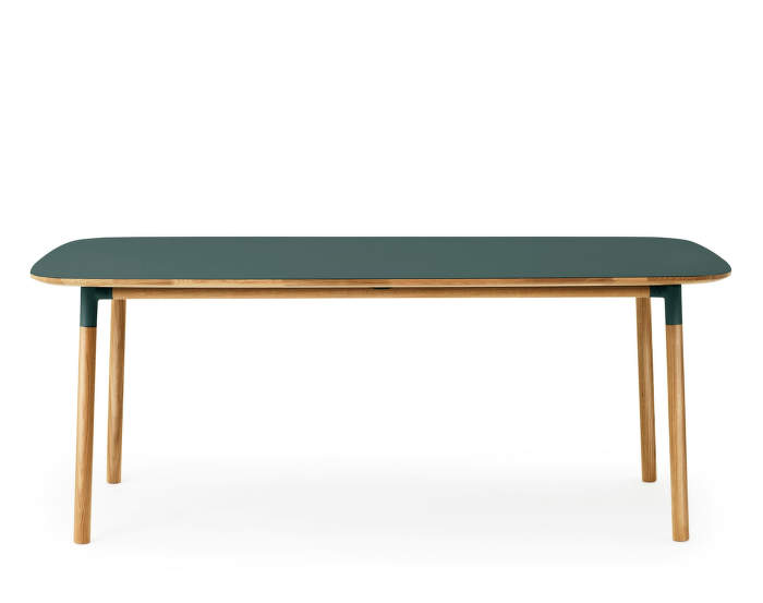 Stůl Form 95x200 cm, zelená/dub