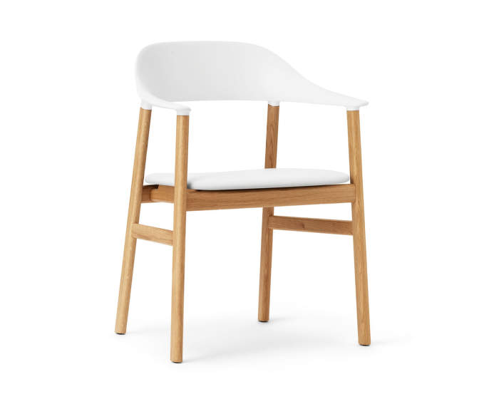 Židle Herit Armchair Oak Leather, white