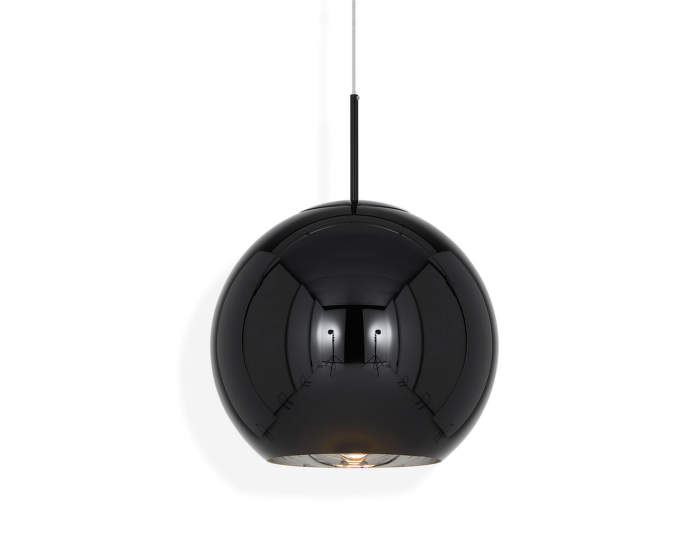 Závěsná lampa Copper Round 25 cm, black