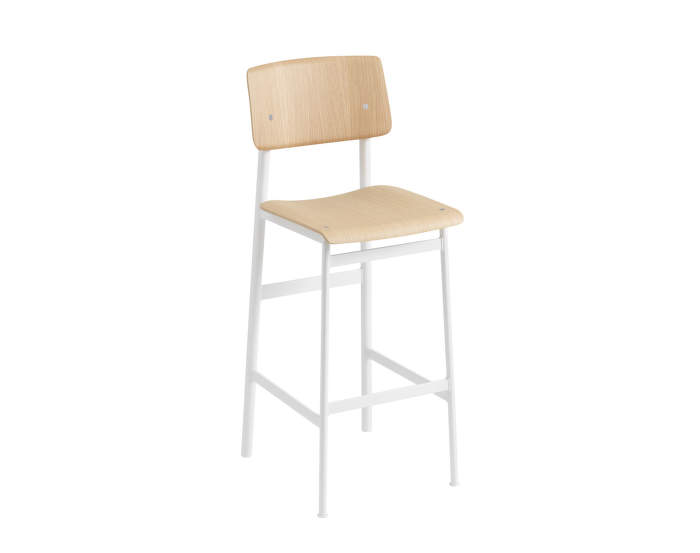 Barová židle Loft 75 cm, white/oak