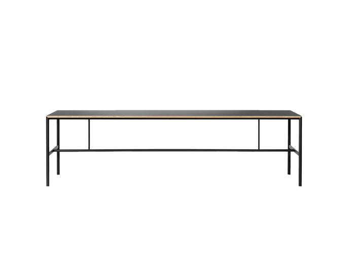 MIES Dinning Table M1, black / black linoleum / oak