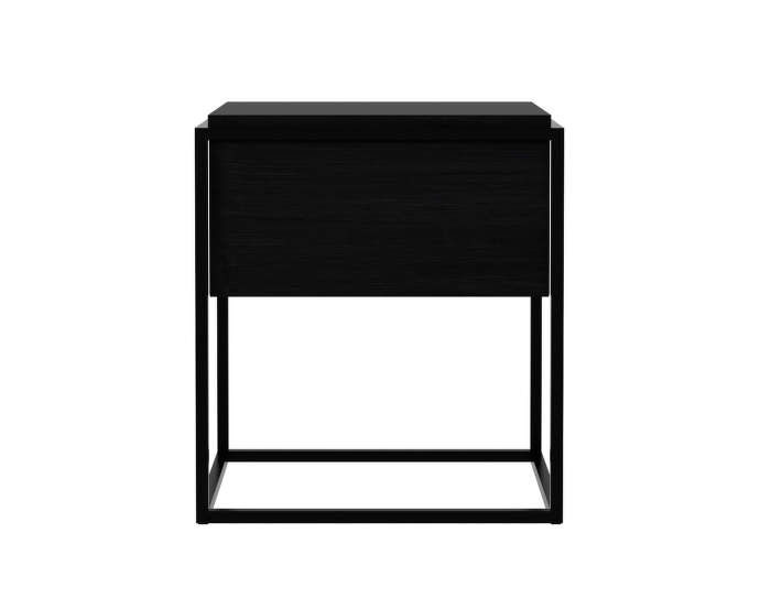 Monolit bedside table, black oak/black