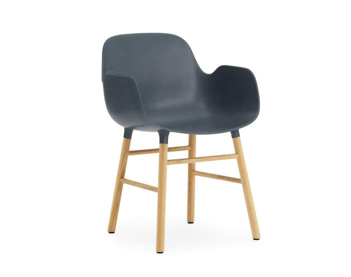 Židle Form s područkami, modrá/dub