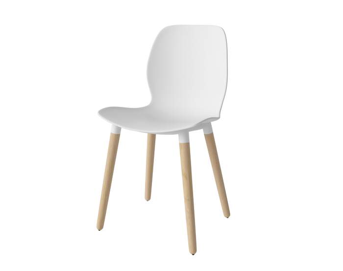 Seed Dining Chair, white oak / white