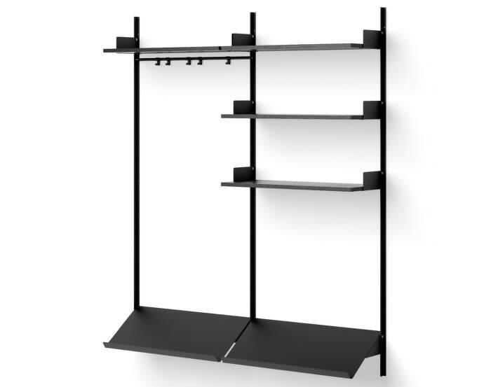 Policová sestava Wardrobe Shelf 3, black ash/black