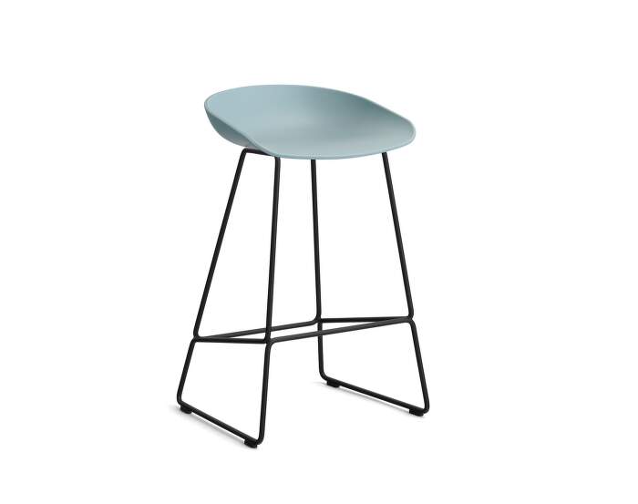 stolicka-AAS 38 Bar Stool Low Black Steel, dusty blue