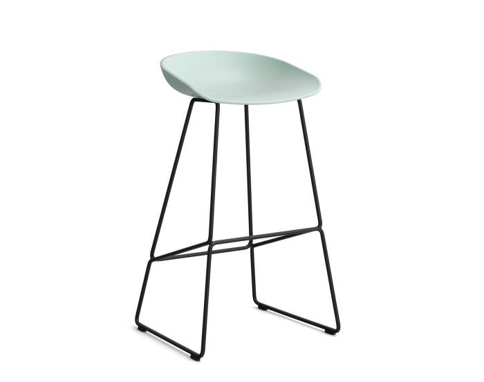 stolicka-AAS 38 Bar Stool High Black Steel, dusty mint