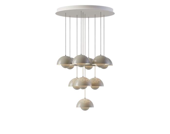 lustr-Flowerpot Chandelier VP10 10, grey beige