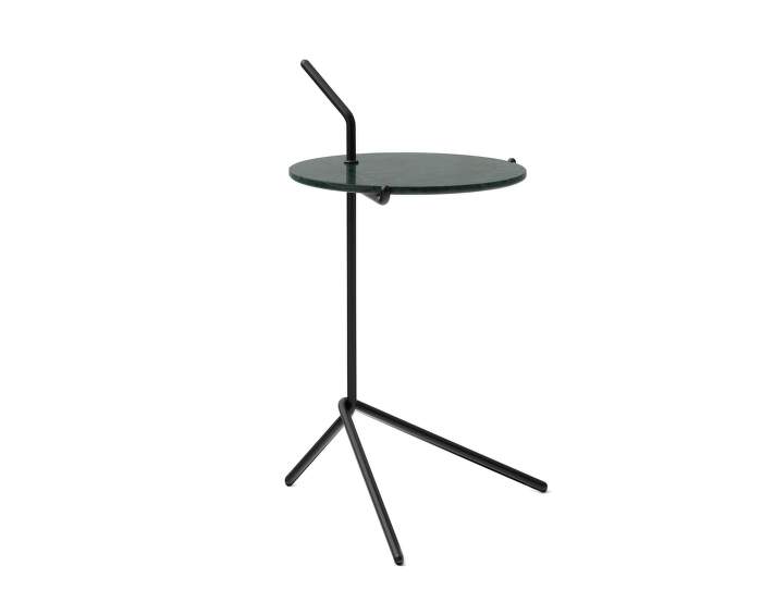 stolek-Halten Side Table, black / Verde Guatemala Marble