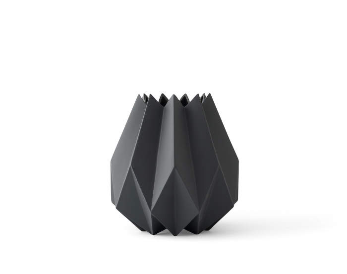 Folded Vase, Tall, Carbon