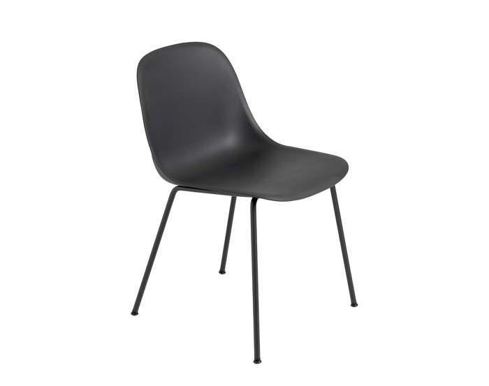Židle Fiber Side Chair, kovová podnož, Black