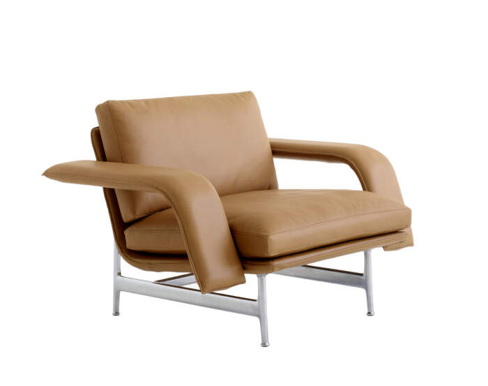 Křeslo Meantime AV29, cognac/polished aluminium