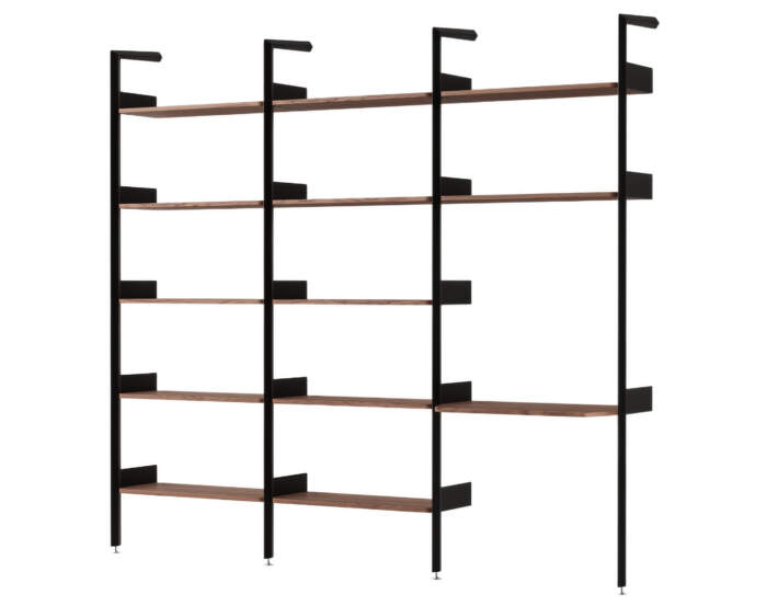 Policová sestava Rombe Konfigurace G, anthracite/lacquered walnut