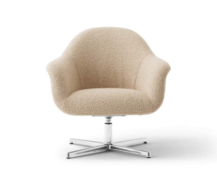 Křeslo Harbour Lounge Chair Swivel, polished aluminium/Baena 15