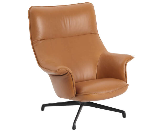 Křeslo Doze Lounge Chair Swivel, Refine Leather Cognac / anthracite black