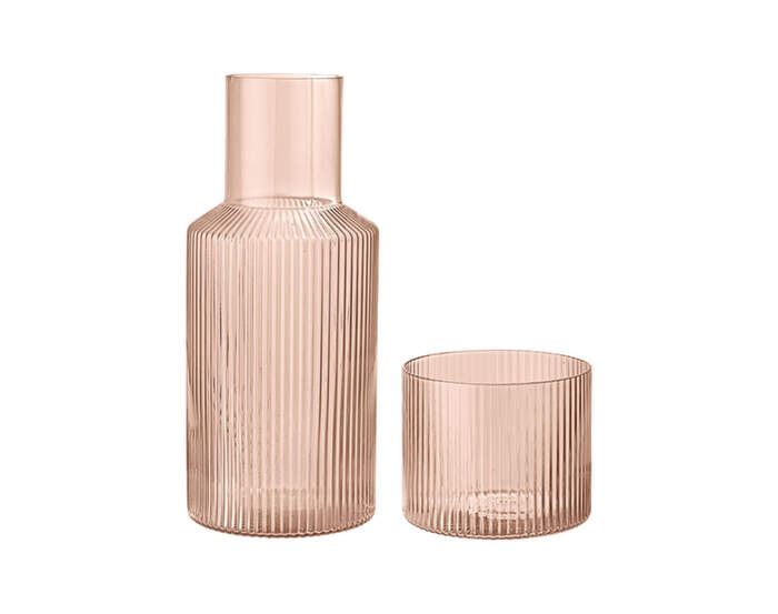 Karafa se sklenicí Ripple Small, blush