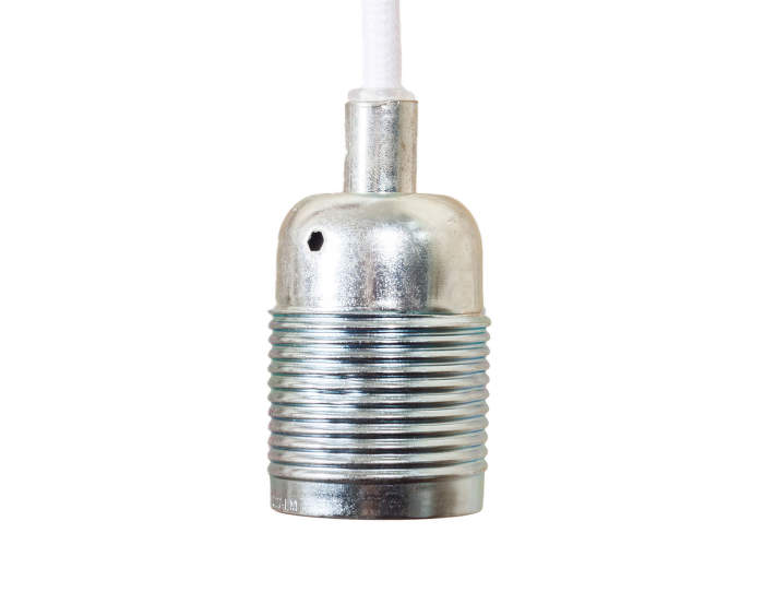E27 pendant Steel, bílý kabel