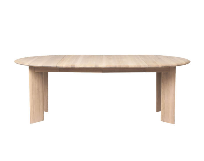 Bevel Table, Extendable X 2, white oiled oak