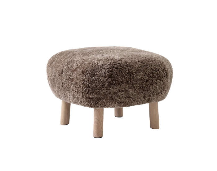 Pouf Little Petra, oak / Sheepskin Sahara