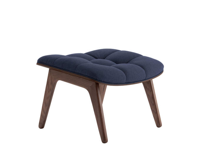 Mammoth Ottoman, dark stained oak / Wool - Navy Blue 1007