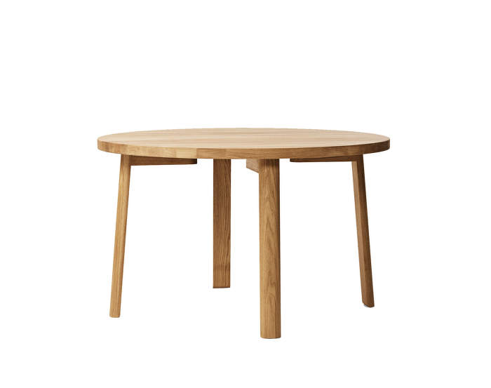 Ease Dining Table 120 cm, natural solid oak