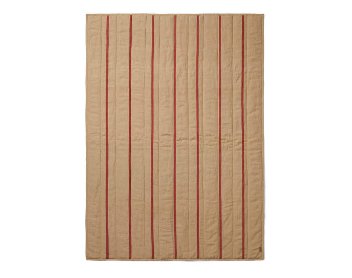 prikryvka-Grand Quilted Blanket, camel / red