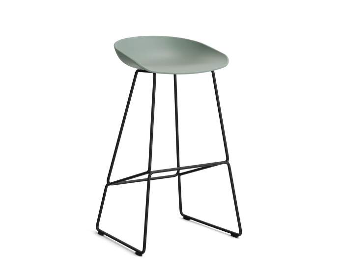 stolicka-AAS 38 Bar Stool High Black Steel, fall green