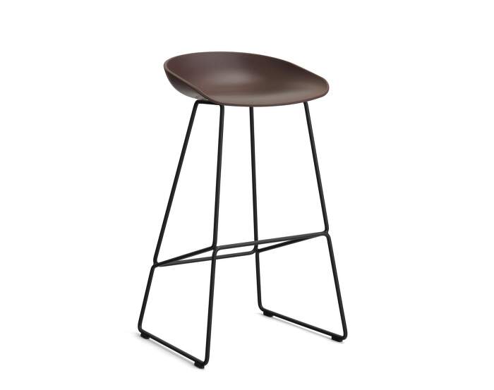 stolicka-AAS 38 Bar Stool High Black Steel, raisin