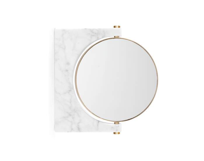 zrcadlo-Pepe Marble Wall Mirror, brass / white marble