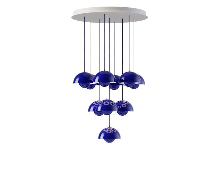 lustr-Flowerpot Chandelier VP10 10, cobalt blue