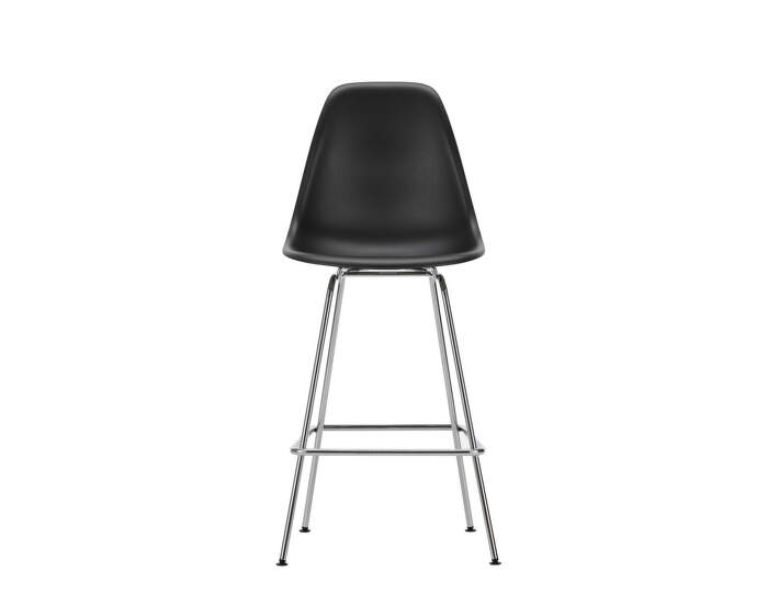 Barová židle Eames Plastic Low, deep black/chrome