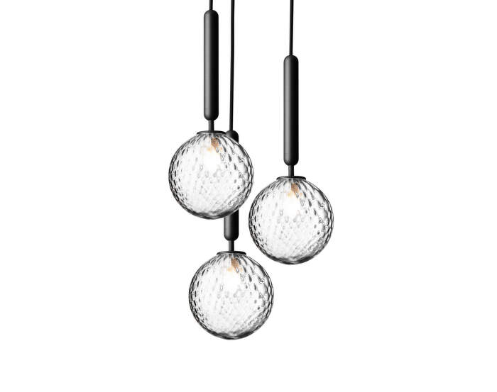 Závěsné svítidlo Miira 3, rock grey/optic clear