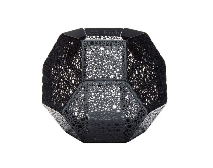 Etch Tea Light Holder Dot Black